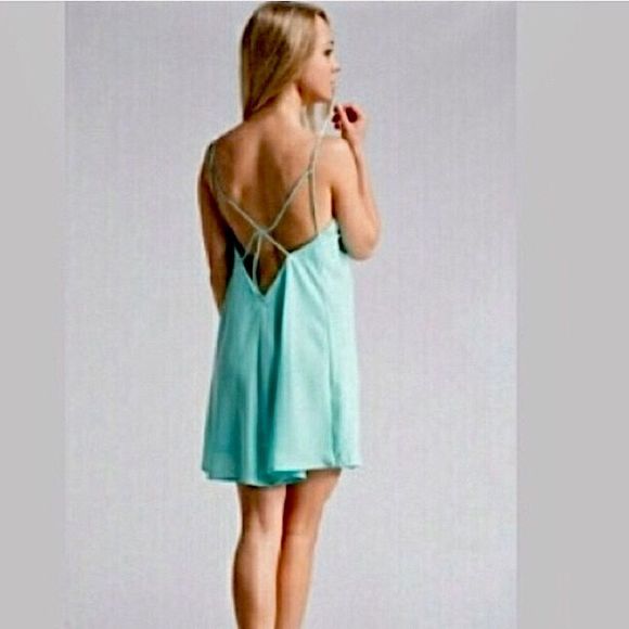 Spring Summer Mint Green Slip Dress S-M-L - Picture 2 of 8